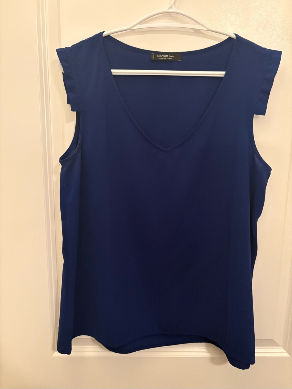 Mango Royal Blue V-Neck Cap Sleeve Camisole